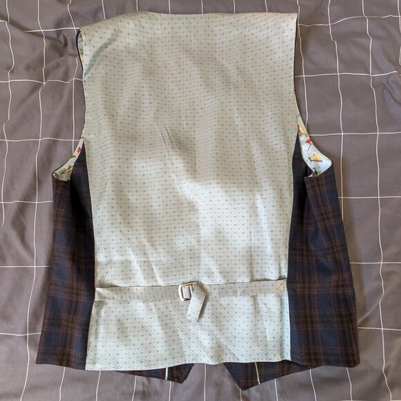 Ted Baker Plaid Vest with Fish Bait Print - Picture 3 of 4